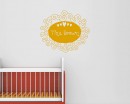 Customized Name Floral Frame Vinyl Decal Nursery Sticker